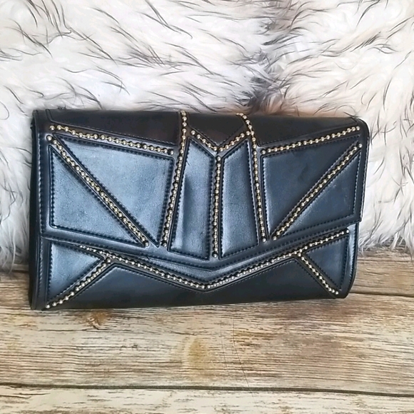 milo anthony Handbags - Black Vegan Leather Large Clutch Bag